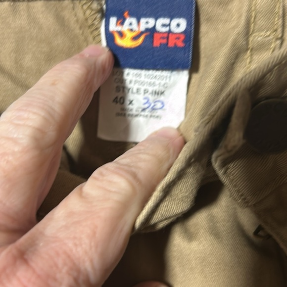 Lapco FR Khakis 40 x 30 HRC-2 Flame resistant work pants ARC 8.7 - Picture 3 of 6
